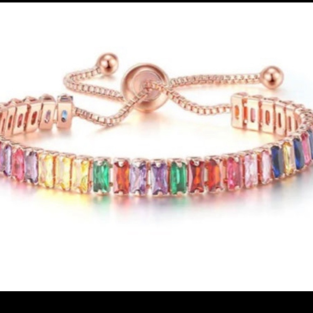 Crystal Multi-Colored Cubic Zicronia Bracelet.